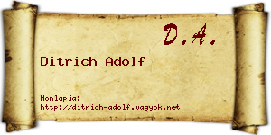 Ditrich Adolf névjegykártya